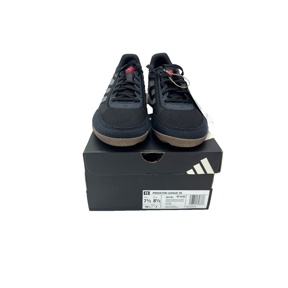 Adidas Predator League Indoor Soccer Shoes ID3781 Black Grey Red Men's Size 7.5